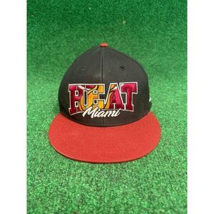 Miami Heat Black and Red SnapBack Mitchell & Ness OSFA Hat Unisex